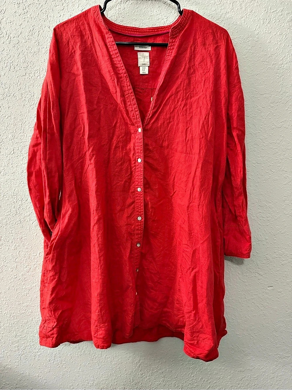 Joie Linen Tunic Top in Red Size Medium